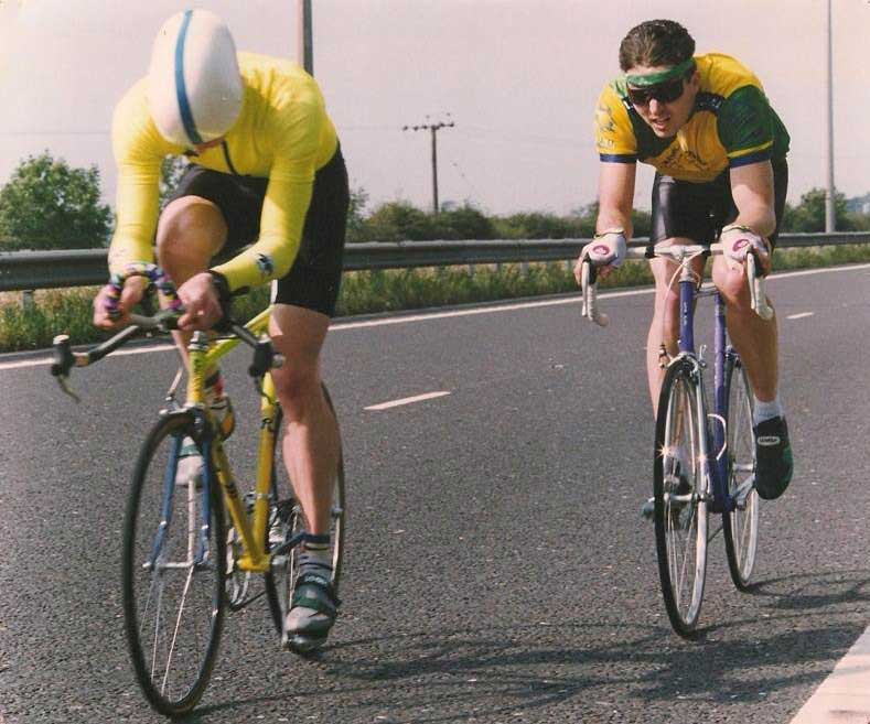 Paul Radcliff and Guy Aldridge in a 2-up Team Time Trial