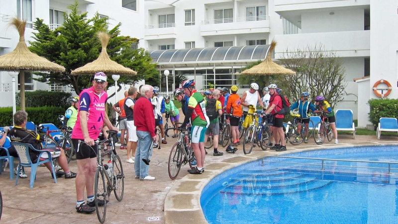 April 2009: herding cats for the first day's ride.